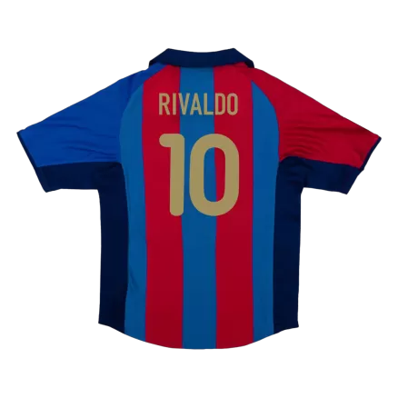 RIVALDO #10 Barcelona Retro Jersey Home Soccer Shirt 2001/02 - bestsoccerstore