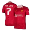 Liverpool Jersey Custom LUIS DÍAZ #7 Soccer Jersey Home 2024/25 -UCL - bestsoccerstore