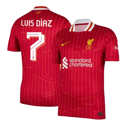 Liverpool Jersey Custom LUIS DÍAZ #7 Soccer Jersey Home 2024/25 -UCL - bestsoccerstore