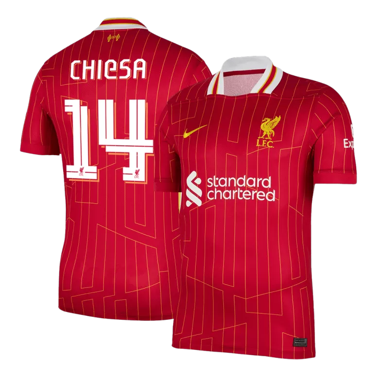 Liverpool Jersey Custom CHIESA #14 Soccer Jersey Home 2024/25 -UCL - bestsoccerstore