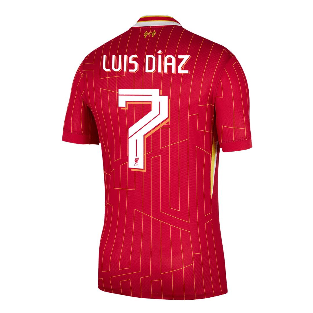 LUIS DÍAZ #7 Liverpool Soccer Jersey Home Custom Shirt - UCL