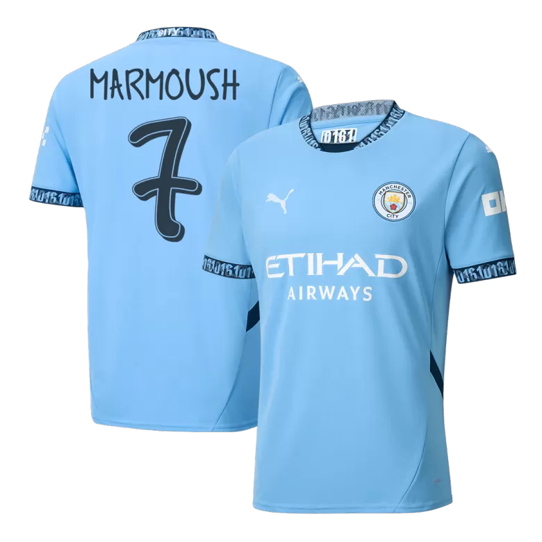 Manchester City Jersey Custom MARMOUSH #7 Soccer Jersey Home 2024/25 - UCL - bestsoccerstore