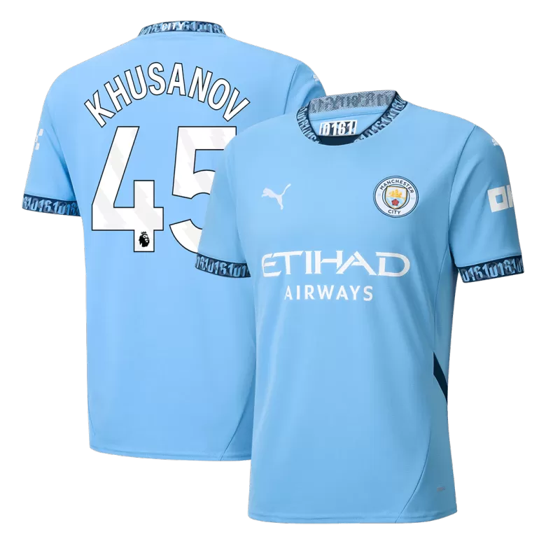 Manchester City Jersey Custom KHUSANOV #45 Soccer Jersey Home 2024/25 - bestsoccerstore