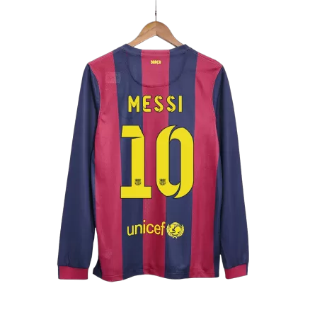 MESSI #10 Barcelona Retro Jersey Home Long Sleeve Soccer Shirt 2014/15 - bestsoccerstore