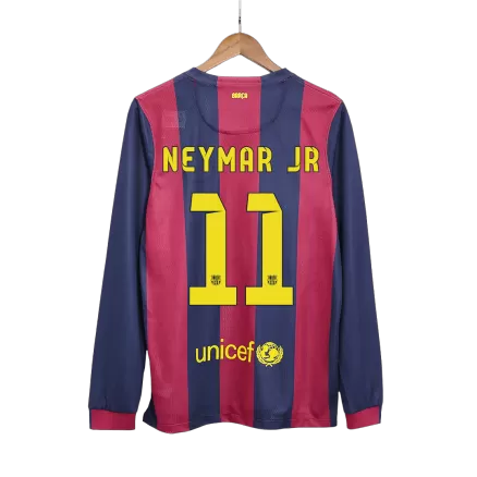 NEYMAR JR #11 Barcelona Retro Jersey Home Long Sleeve Soccer Shirt 2014/15 - bestsoccerstore