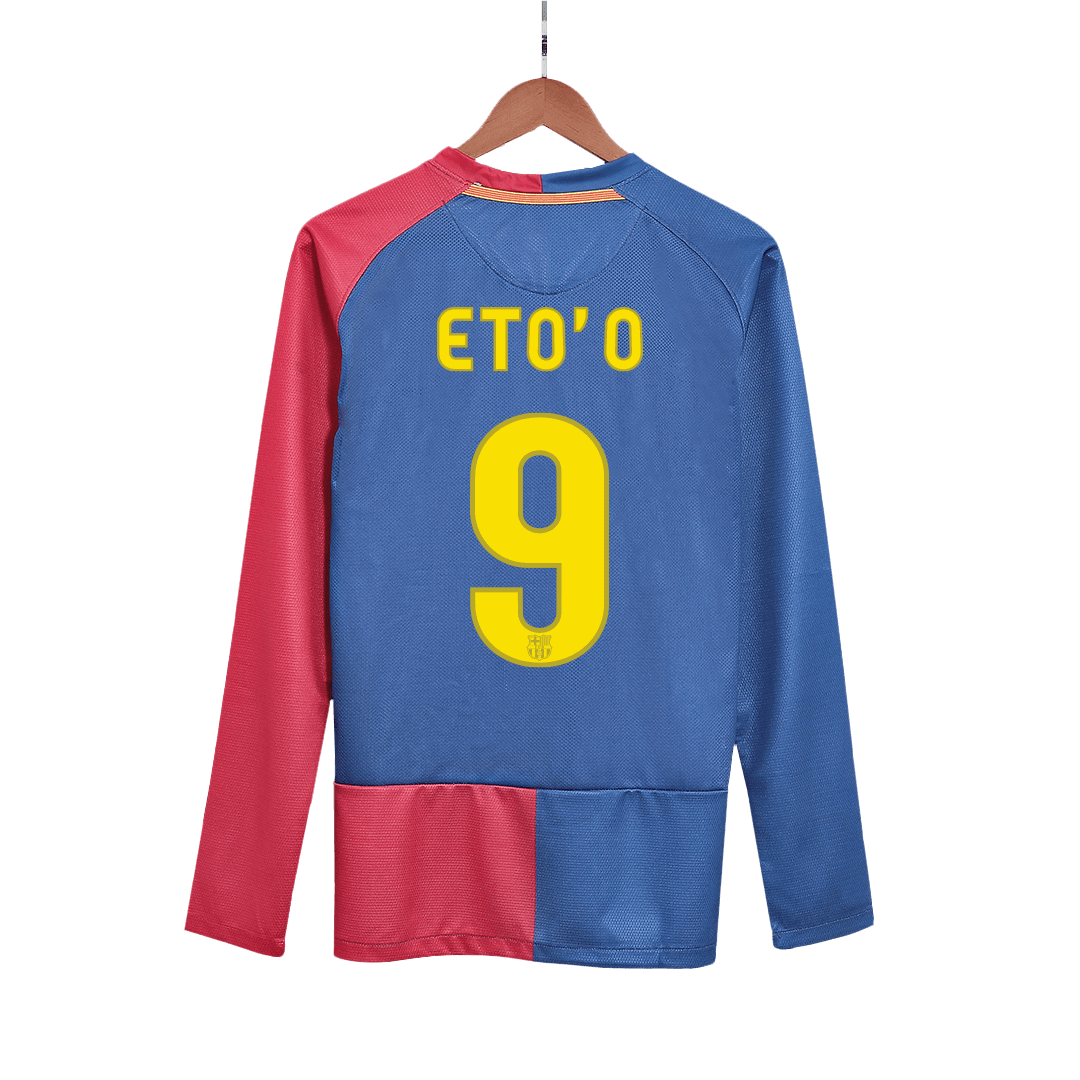 ETO'O #9 Barcelona Retro Jersey Home Long Sleeve Soccer Shirt 2008/09 UCL Final - bestsoccerstore