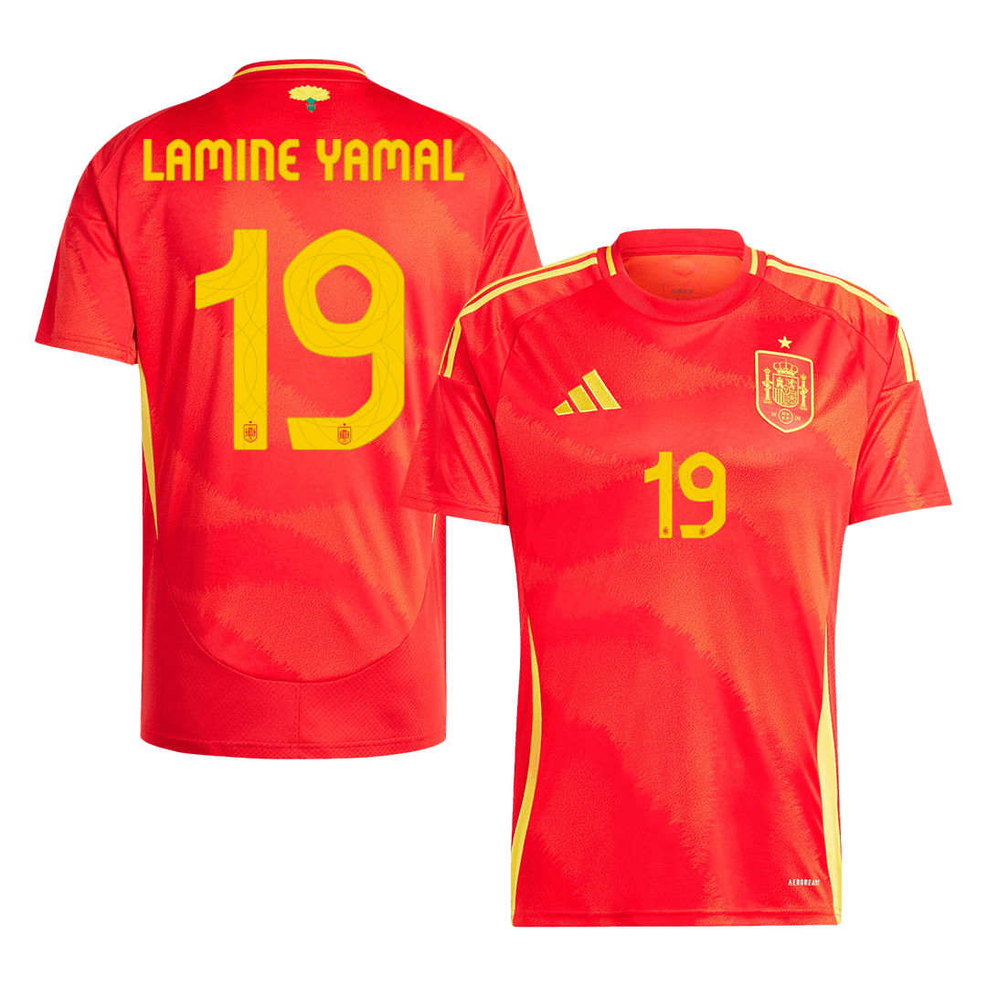 Spain Jersey Custom LAMINE YAMAL #19 Soccer Jersey Home - bestsoccerstore