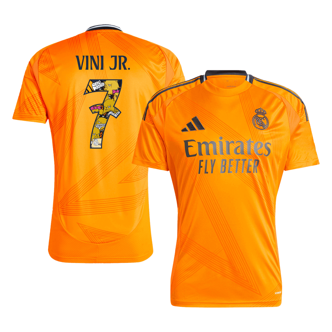 VINI JR. #7 Real Madrid Soccer Jersey Away Custom Shirt Bear Champ Font - bestsoccerstore