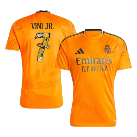 VINI JR. #7 Real Madrid Soccer Jersey Away Custom Shirt 2024/25 Bear Champ Font - bestsoccerstore