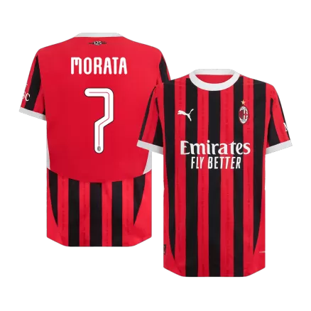 Authentic MORATA #7 Soccer Jersey AC Milan Home Shirt 2024/25 - UCL - bestsoccerstore