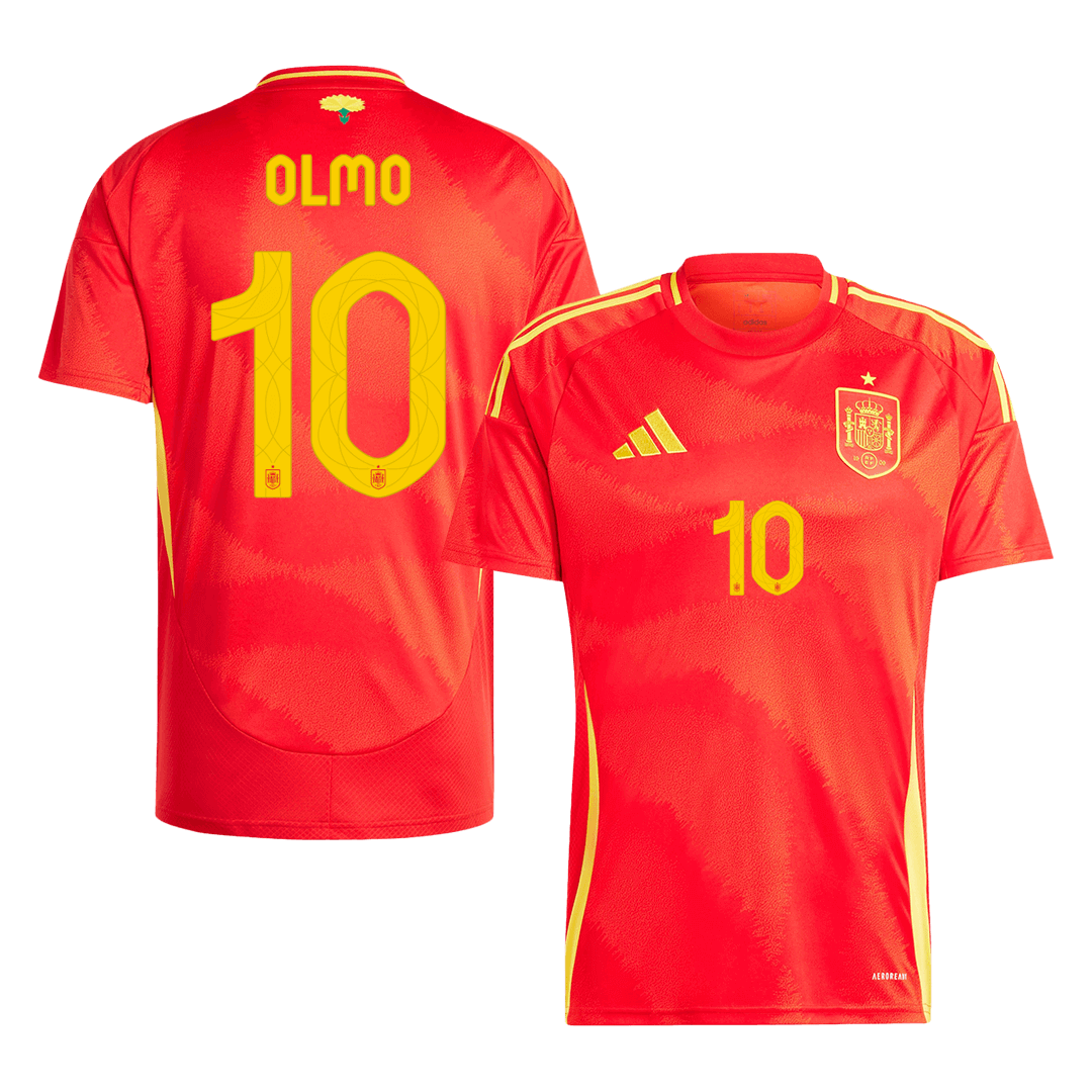 Spain Jersey Custom OLMO #10 Soccer Jersey Home - bestsoccerstore
