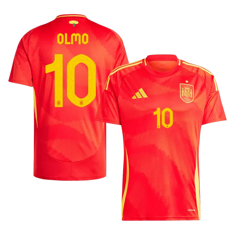 Spain Jersey Custom OLMO #10 Soccer Jersey Home 2024 - bestsoccerstore