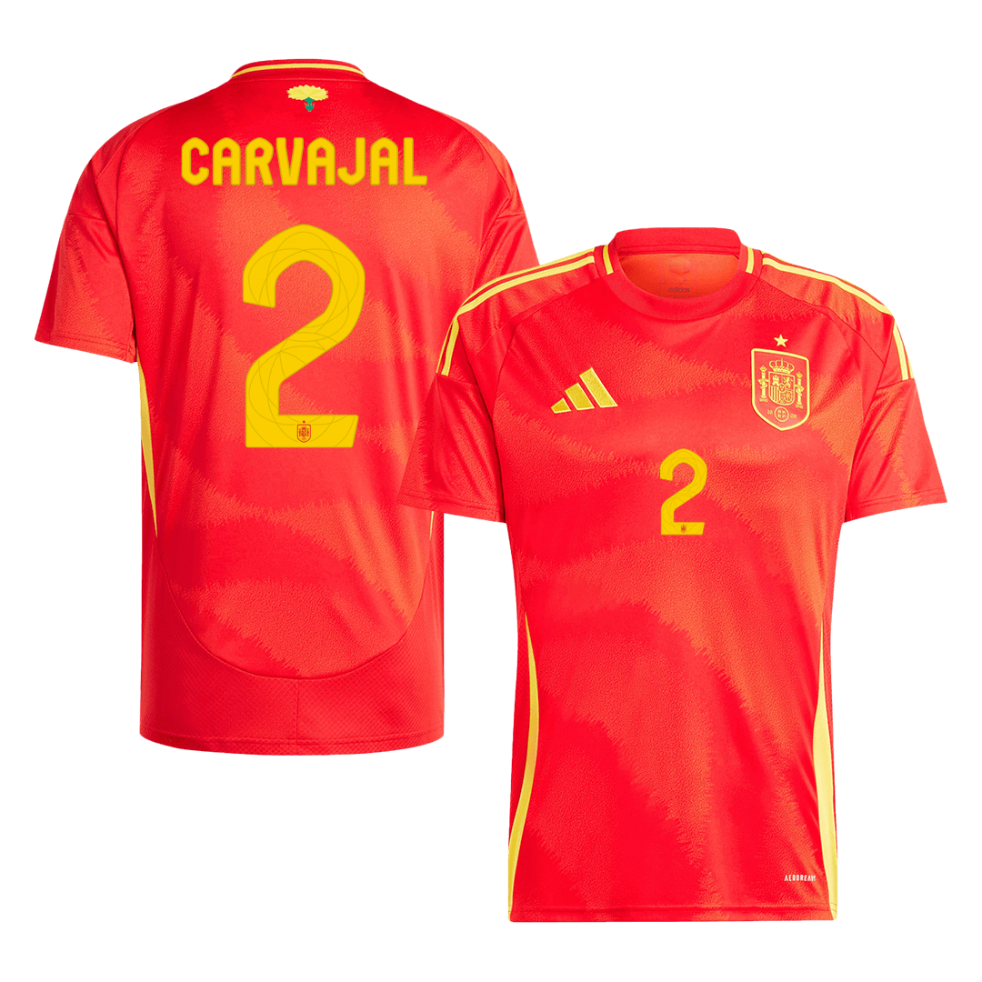 Spain Jersey Custom CARVAJAL #2 Soccer Jersey Home - bestsoccerstore