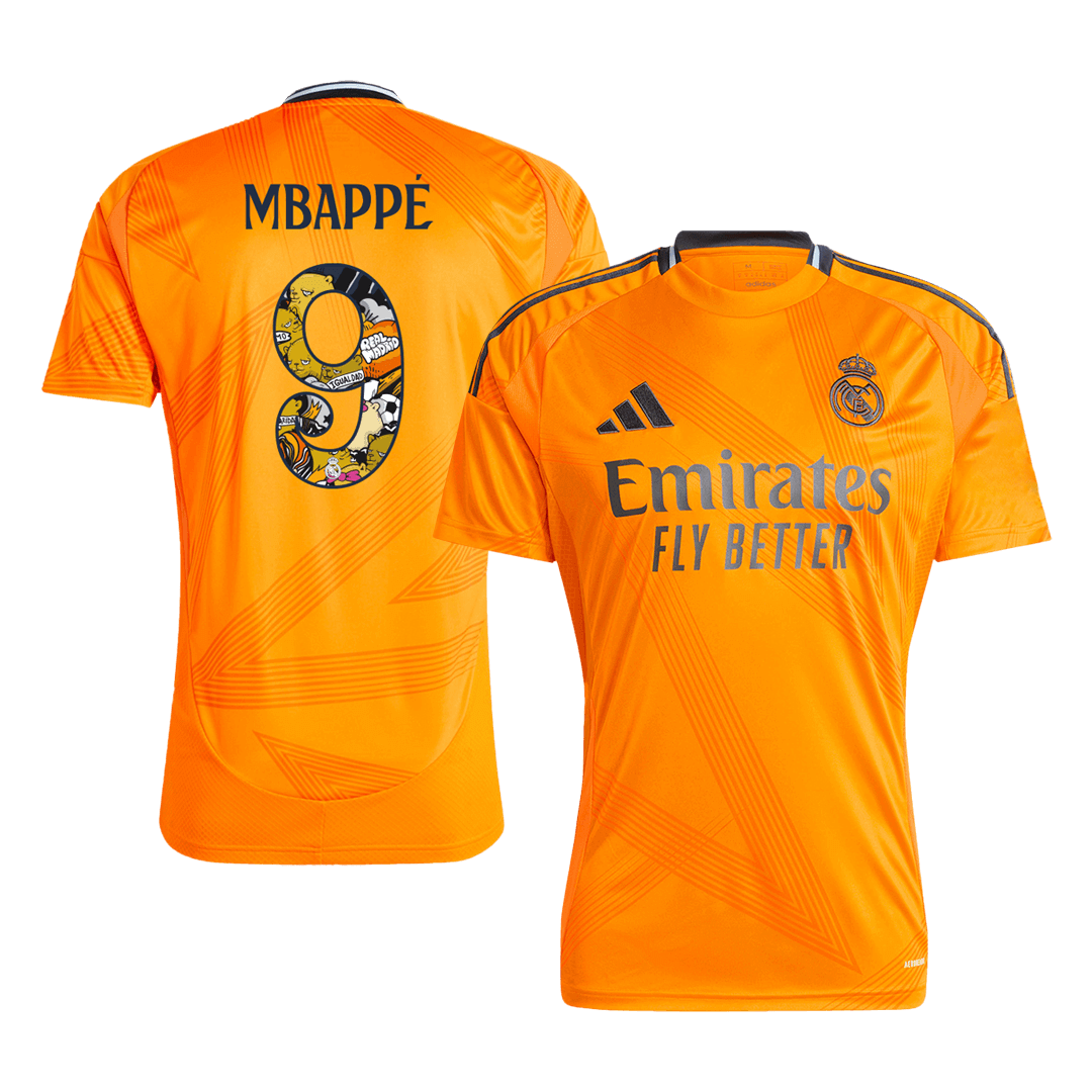 MBAPPÉ #9 Real Madrid Soccer Jersey Away Custom Shirt Bear Champ Font - bestsoccerstore