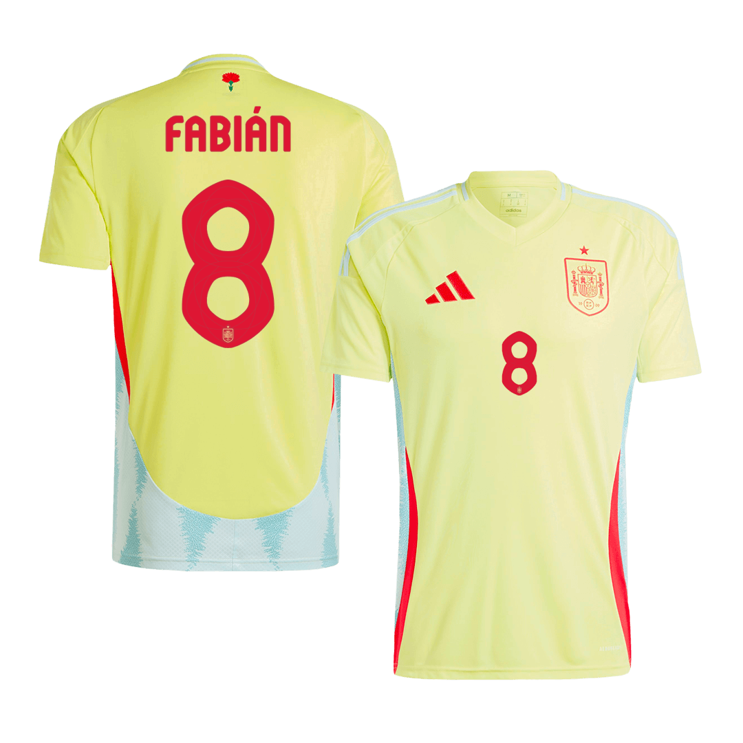 FABIÁN #8 Spain Soccer Jersey Away Custom Shirt - bestsoccerstore
