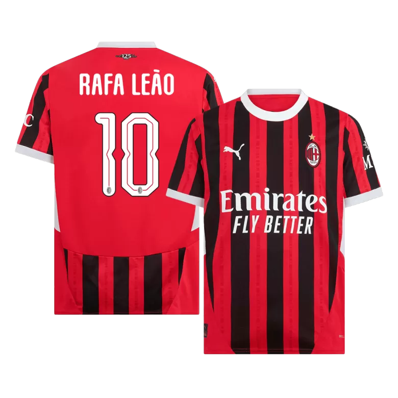 RAFA LEÃO #10 AC Milan Soccer Jersey Home Custom Shirt 2024/25 - UCL - bestsoccerstore