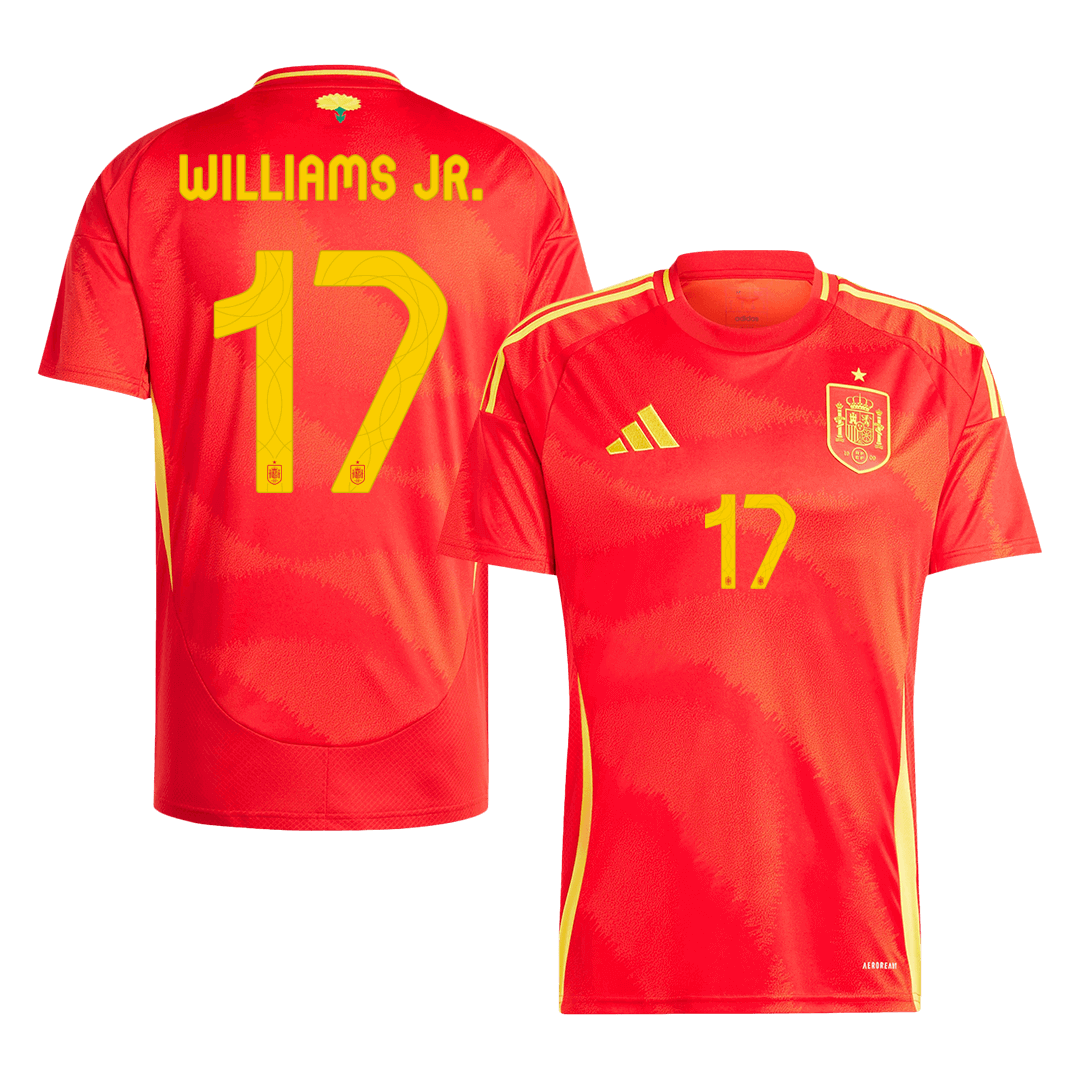 Spain Jersey Custom WILLIAMS JR. #17 Soccer Jersey Home - bestsoccerstore