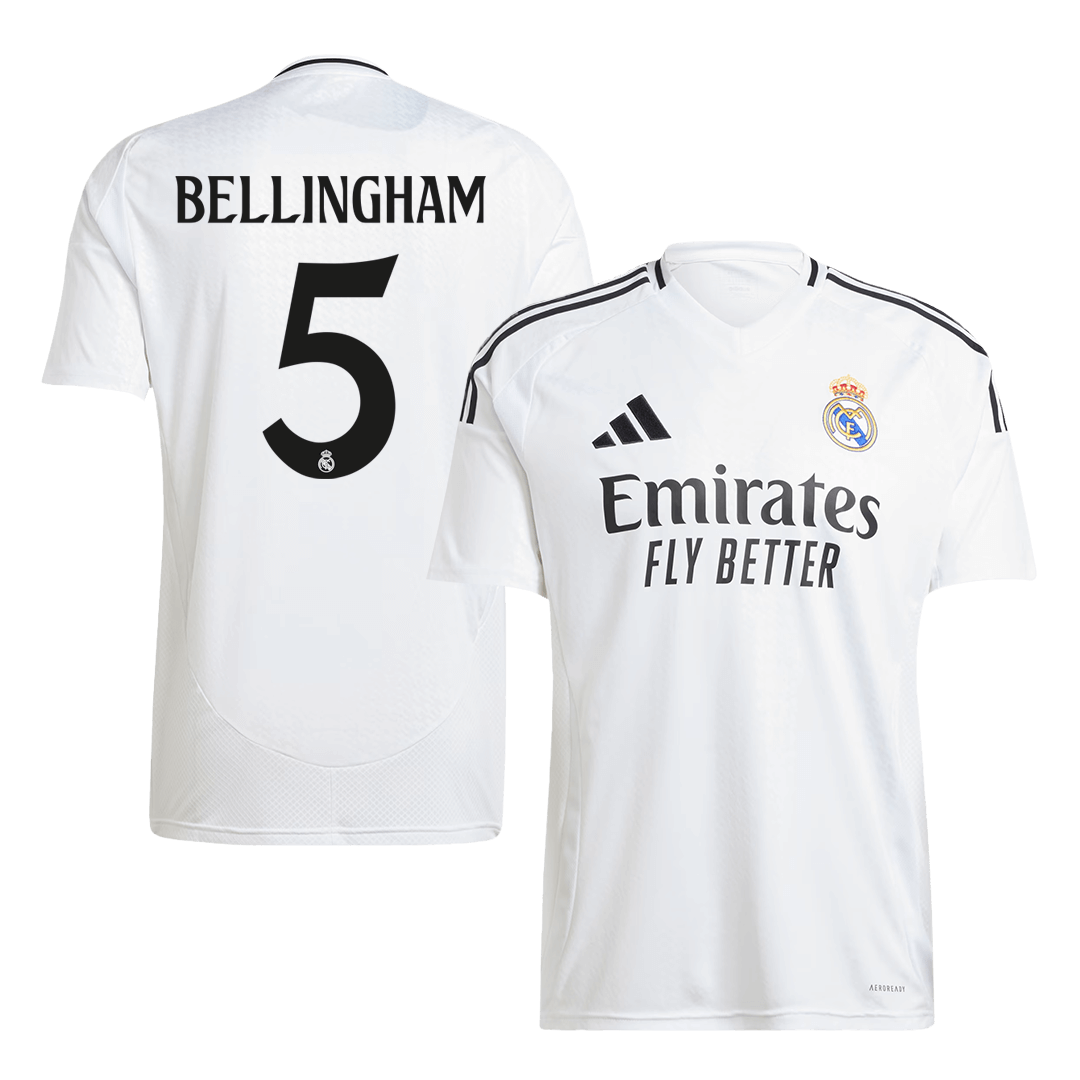 BELLINGHAM #5 Real Madrid Soccer Jersey Home Custom Shirt - bestsoccerstore