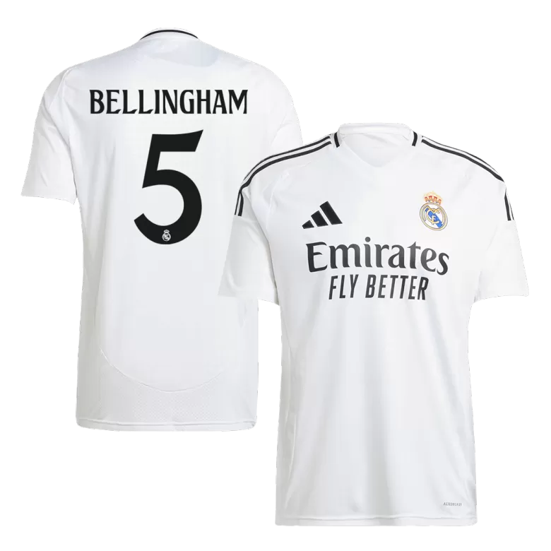 BELLINGHAM #5 Real Madrid Soccer Jersey Home Custom Shirt 2024/25 - bestsoccerstore