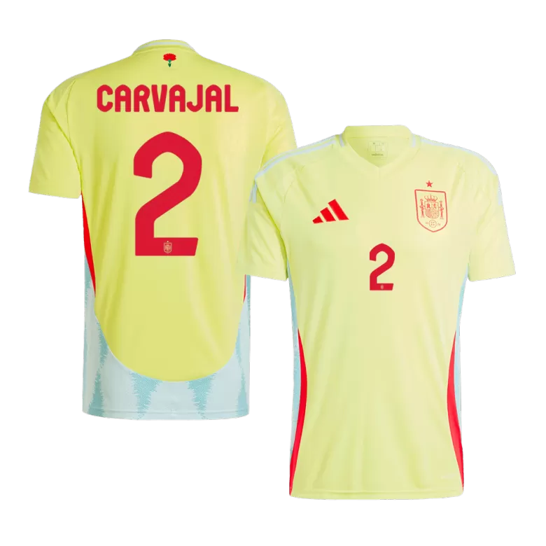 CARVAJAL #2 Spain Soccer Jersey Away Custom Shirt 2024 - bestsoccerstore