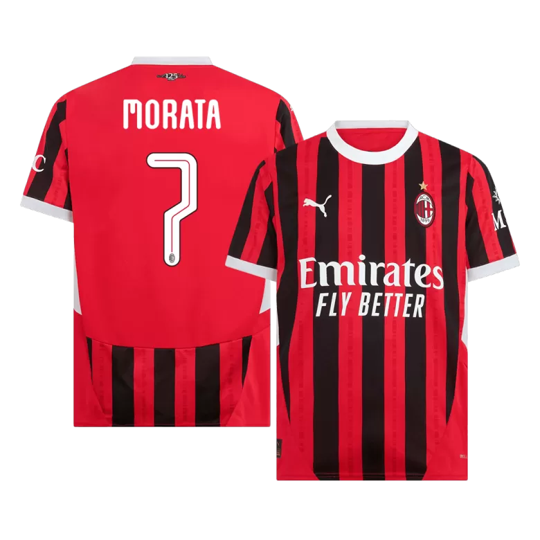 MORATA #7 AC Milan Soccer Jersey Home Custom Shirt 2024/25 - UCL - bestsoccerstore