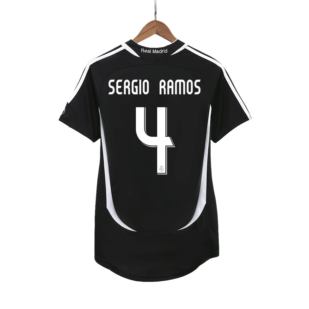 SERGIO RAMOS #4 Real Madrid Retro Jersey Away Soccer Shirt