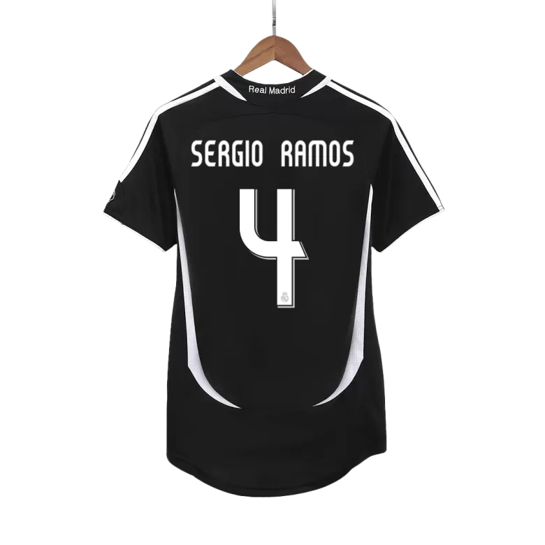 SERGIO RAMOS #4 Real Madrid Retro Jersey Away Soccer Shirt 2006/07 - bestsoccerstore