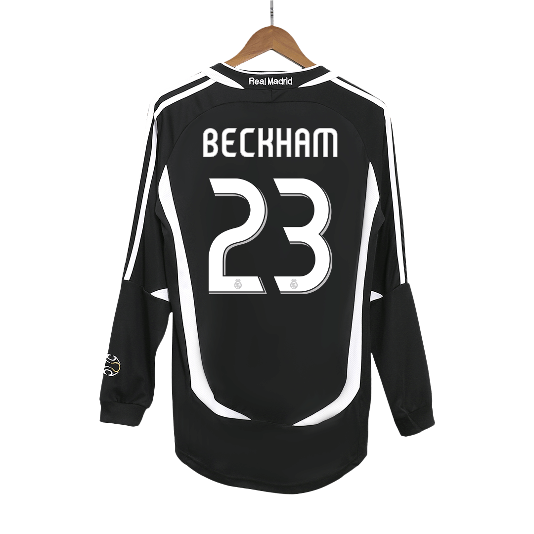 BECKHAM #23 Real Madrid Retro Jersey Away Long Sleeve Soccer Shirt 2006/07 - bestsoccerstore