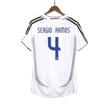 SERGIO RAMOS #4 Real Madrid Retro Jersey Home Soccer Shirt 2006/07 - bestsoccerstore