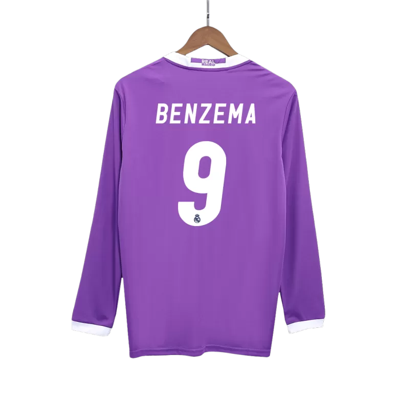 BENZEMA #9 Real Madrid Retro Jersey Away Long Sleeve Soccer Shirt 2016/17 - bestsoccerstore