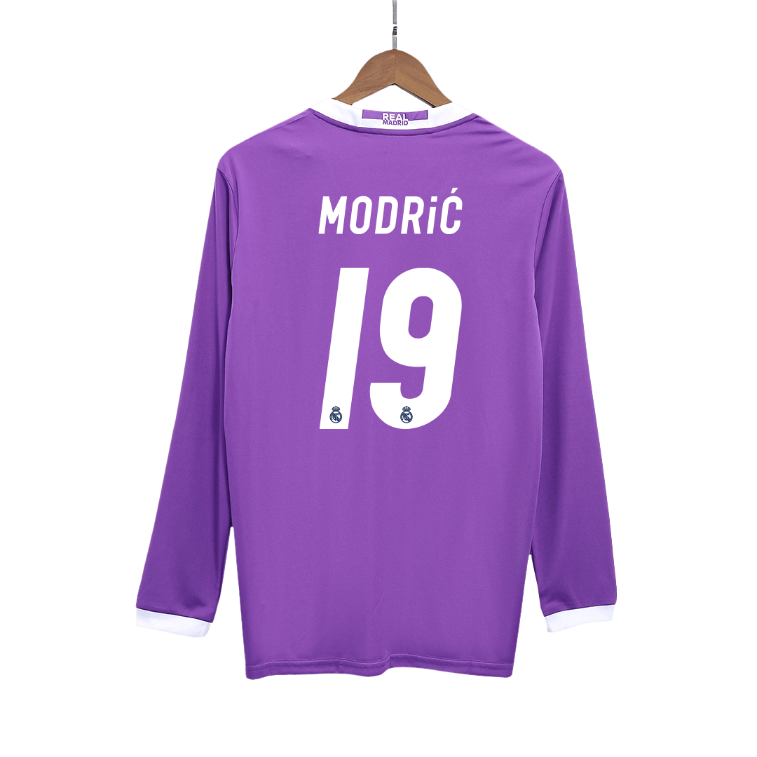 MODRIĆ #19 Real Madrid Retro Jersey Away Long Sleeve Soccer Shirt 2016/17 - bestsoccerstore