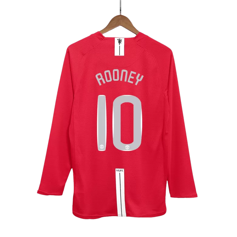 ROONEY #10 Manchester United Retro Jersey Home Soccer Shirt 2007/08 - UCL Final - bestsoccerstore