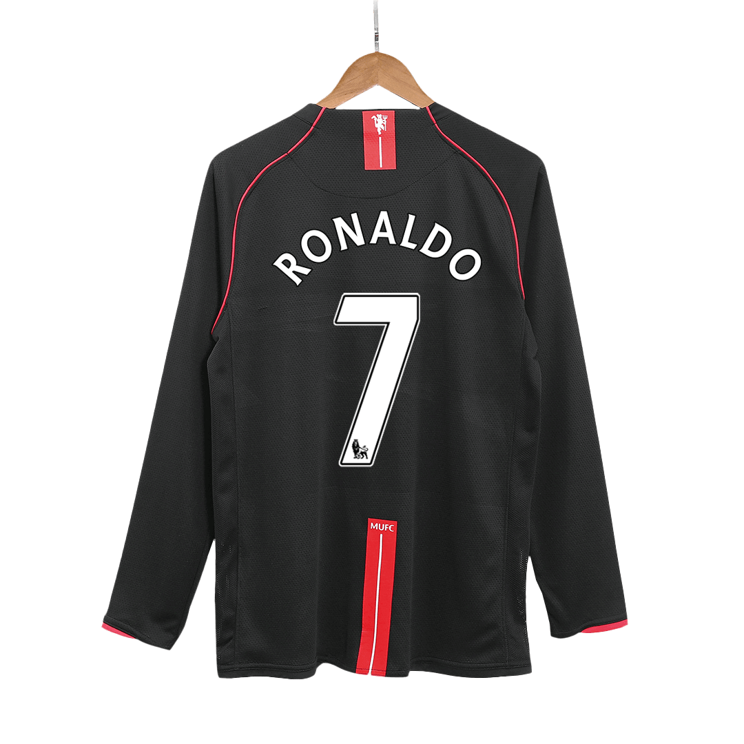 RONALDO #7 Manchester United Retro Jersey Away Long Sleeve Soccer Shirt 2007/08 - bestsoccerstore