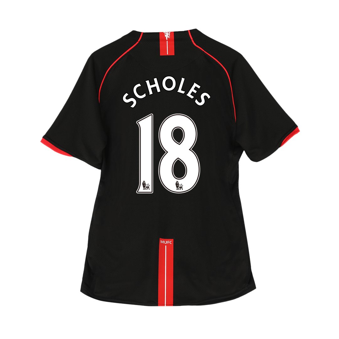SCHOLES #18 Manchester United Retro Jersey Away Soccer Shirt 2007/08 - bestsoccerstore