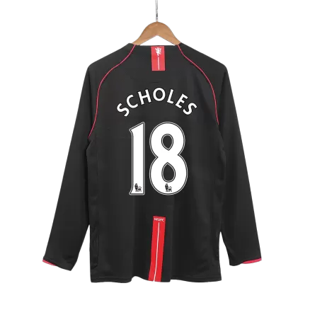 SCHOLES #18 Manchester United Retro Jersey Away Soccer Shirt 2007/08 - bestsoccerstore