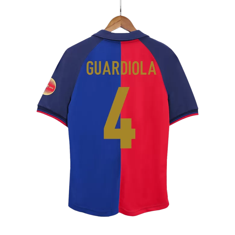 GUARDIOLA #4 Barcelona Retro Jersey Home Soccer Shirt 1999/00 100th Anniversary - bestsoccerstore