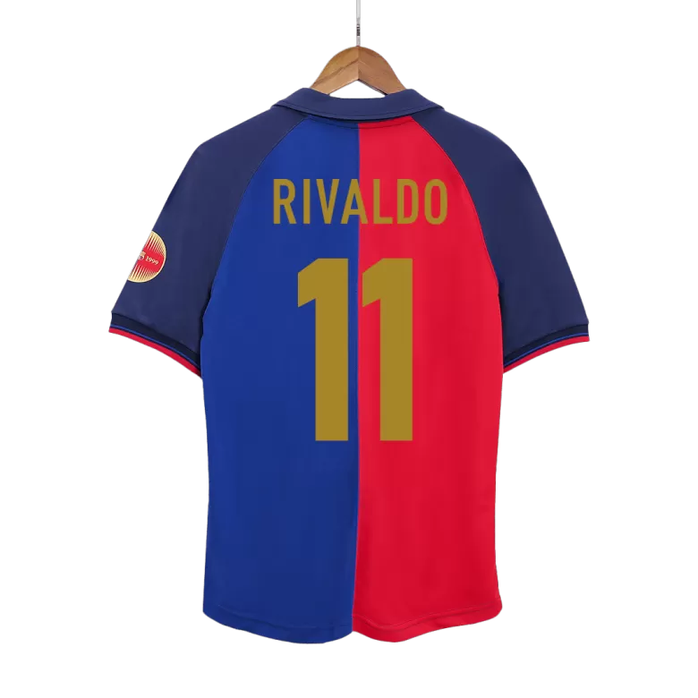 RIVALDO #11 Barcelona Retro Jersey Home Soccer Shirt 1999/00 100th Anniversary - bestsoccerstore