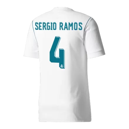 SERGIO RAMOS #4 Real Madrid Retro Jersey Home Soccer Shirt 2017/18 - bestsoccerstore