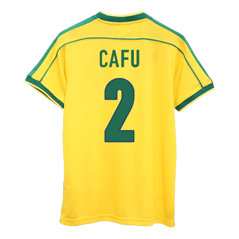 CAFU #2 Brazil Retro Jersey Home Soccer Shirt 1998 -World Cup - bestsoccerstore