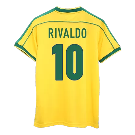 RIVALDO #10 Brazil Retro Jersey Home Soccer Shirt 1998 -World Cup - bestsoccerstore