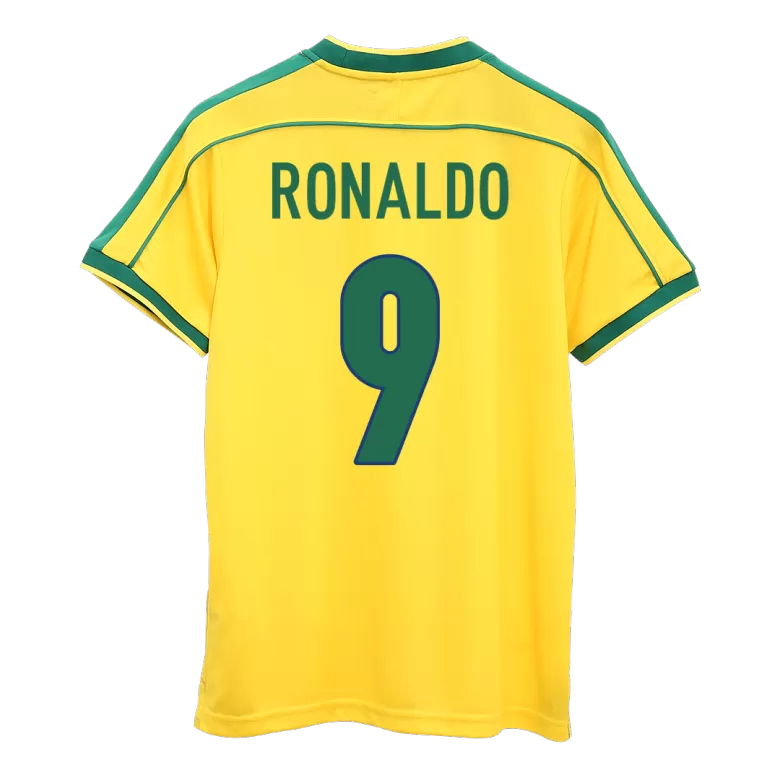 RONALDO #9 Brazil Retro Jersey Home Soccer Shirt 1998 -World Cup - bestsoccerstore