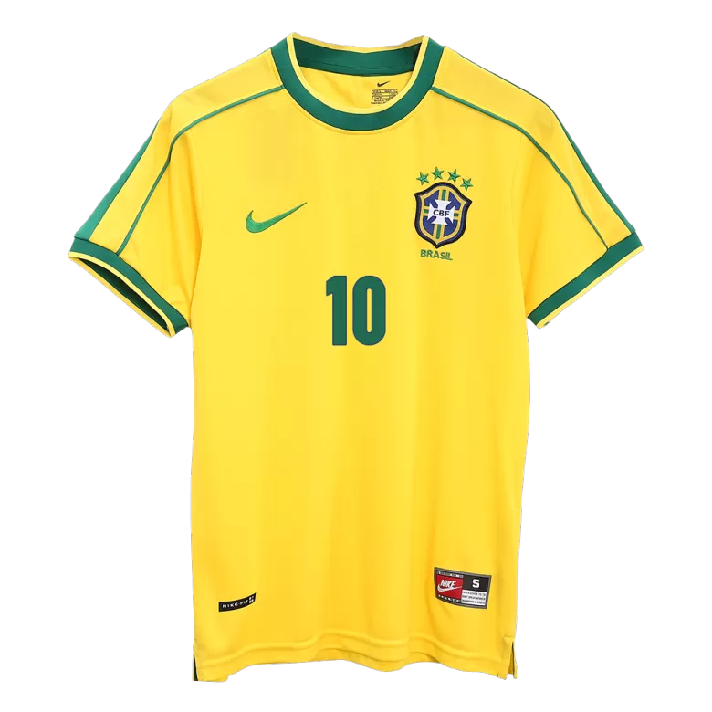 RIVALDO #10 Brazil Retro Jersey Home Soccer Shirt 1998 -World Cup - bestsoccerstore