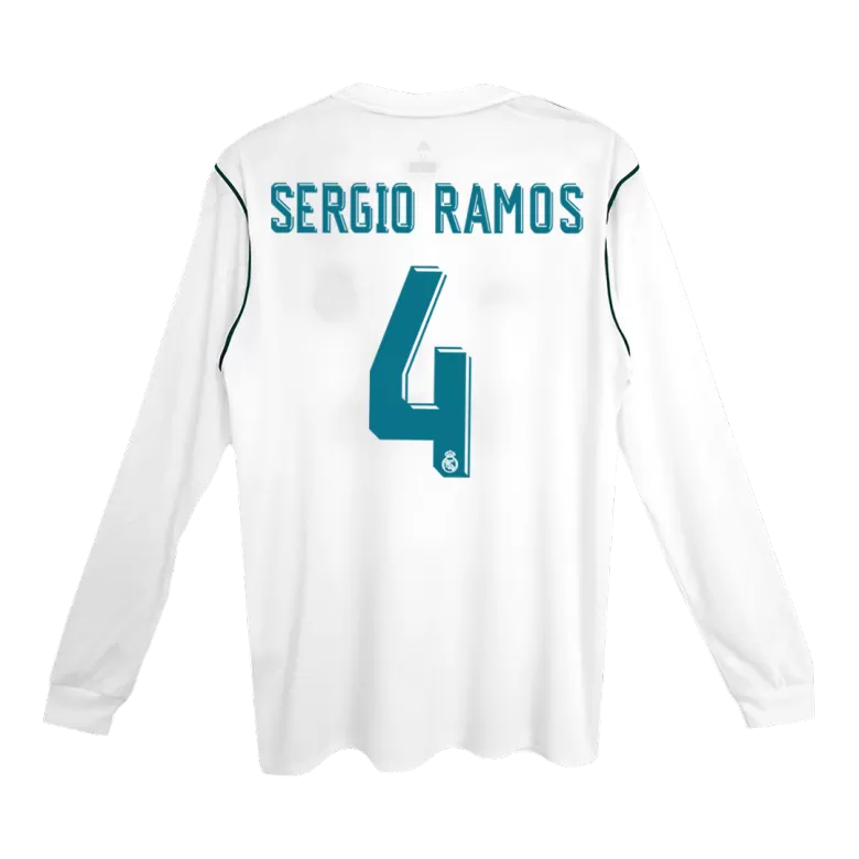 SERGIO RAMOS #4 Real Madrid Retro Jersey Home Soccer Shirt 2017/18 - bestsoccerstore