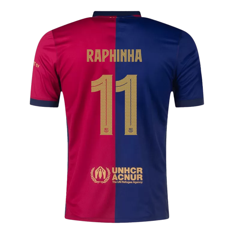 Barcelona Jersey Custom RAPHINHA #11 Soccer Jersey Home 2024/25 -UCL - bestsoccerstore