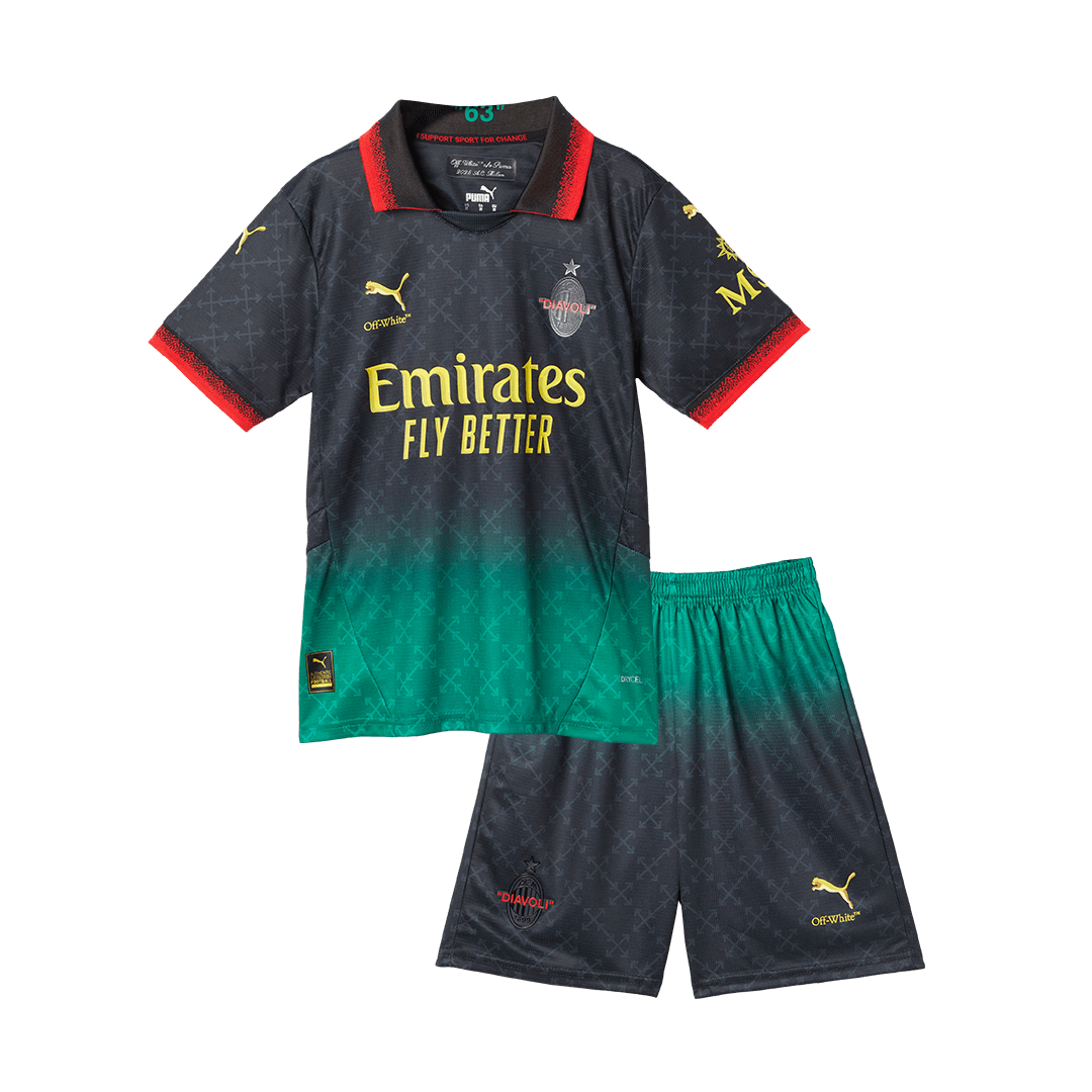Kids AC Milan Custom Fourth Away Soccer Kits - bestsoccerstore