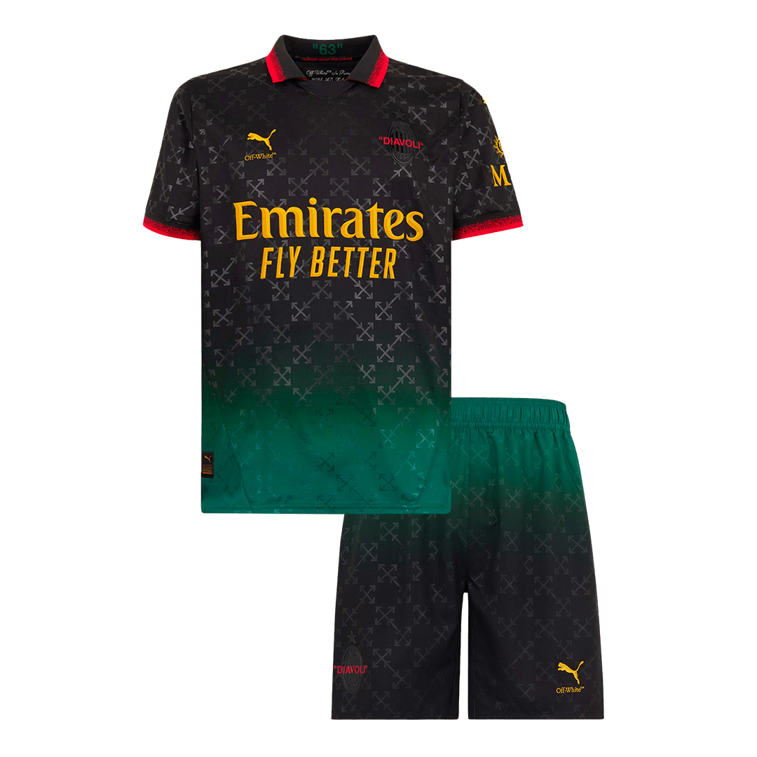 Kids AC Milan Custom Fourth Away Soccer Kits - bestsoccerstore