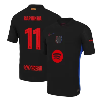 Authentic RAPHINHA #11 Soccer Jersey Barcelona Away Shirt 2024/25 - UCL (Spotify Logo Without Text) - bestsoccerstore