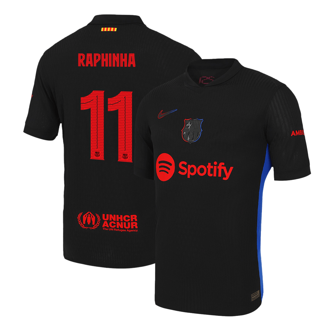 Barcelona RAPHINHA #11 Away Custom Player Version Soccer Jersey - UCL - bestsoccerstore