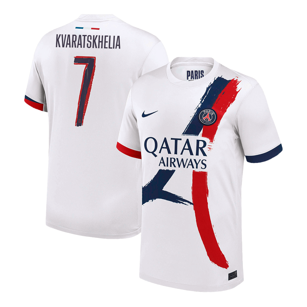 KVARATSKHELIA #7 PSG Soccer Jersey Away 2025/26 Custom Shirt - UCL - bestsoccerstore