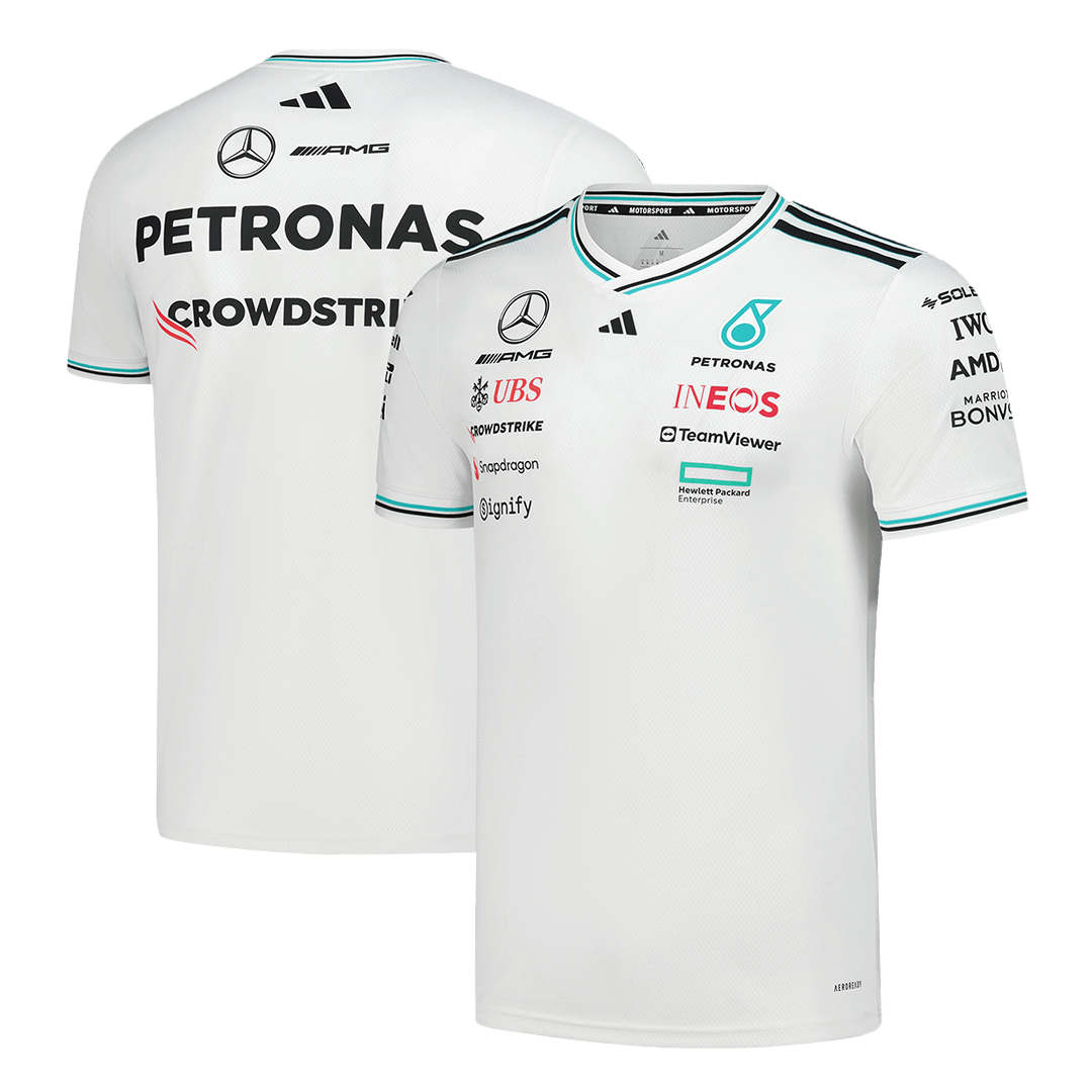 Mercedes AMG Petronas F1 Racing Team White T-Shirt 2025 - bestsoccerstore